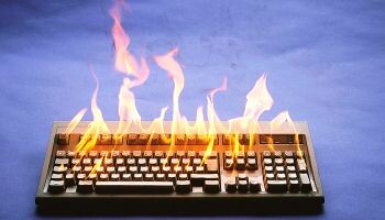Burning keyboard
